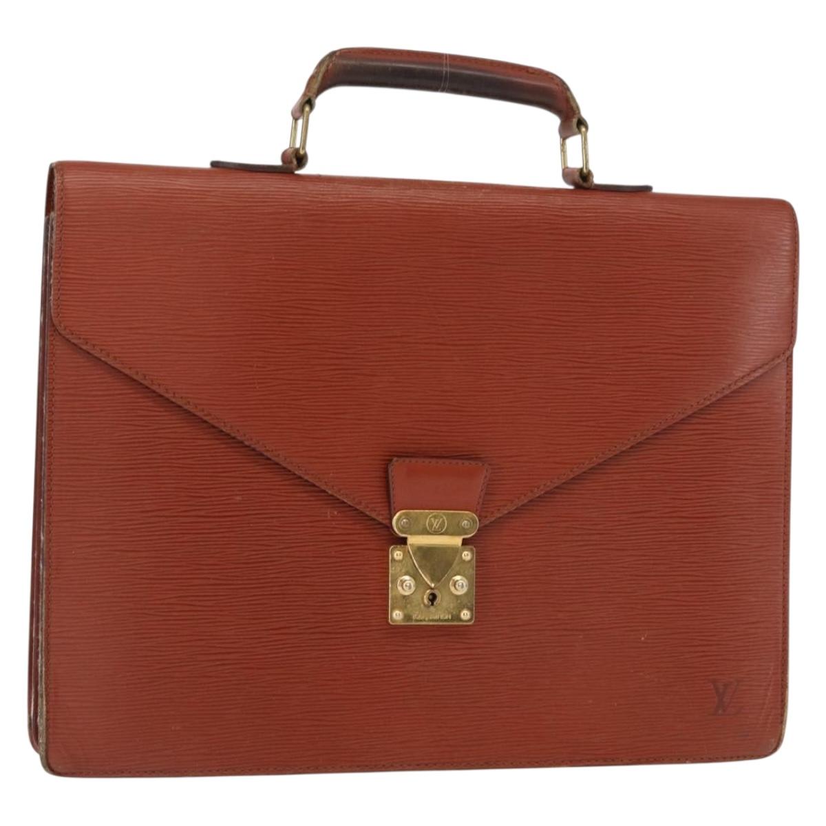 LOUIS VUITTON Epi Serviette Conseiller Briefcase Brown M54423 LV Auth 157735