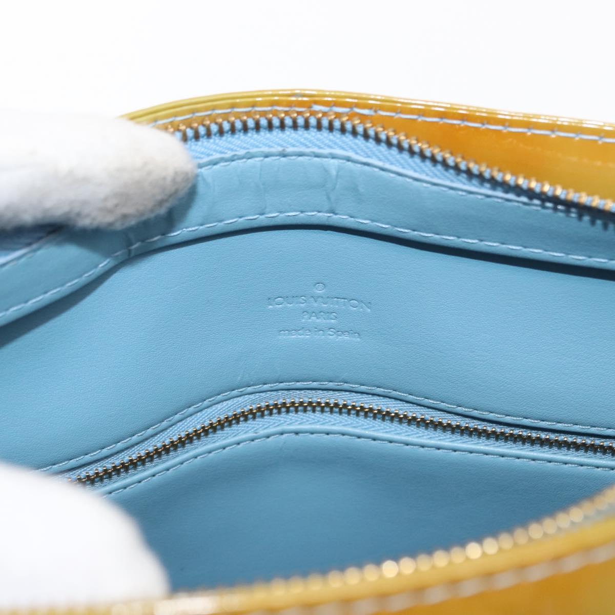 LOUIS VUITTON Monogram Vernis Houston Hand Bag Baby Blue M91005 LV Auth 157739