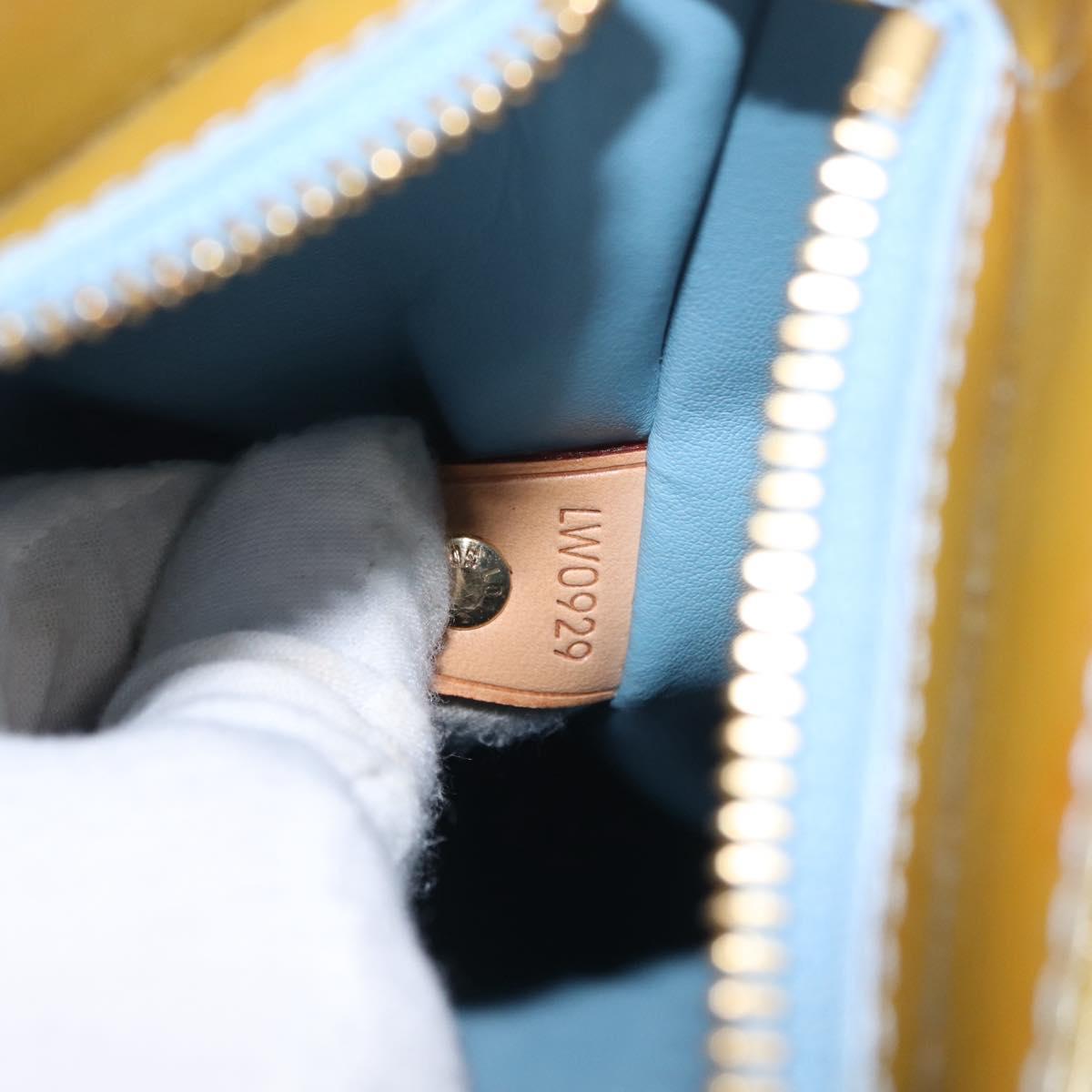 LOUIS VUITTON Monogram Vernis Houston Hand Bag Baby Blue M91005 LV Auth 157739
