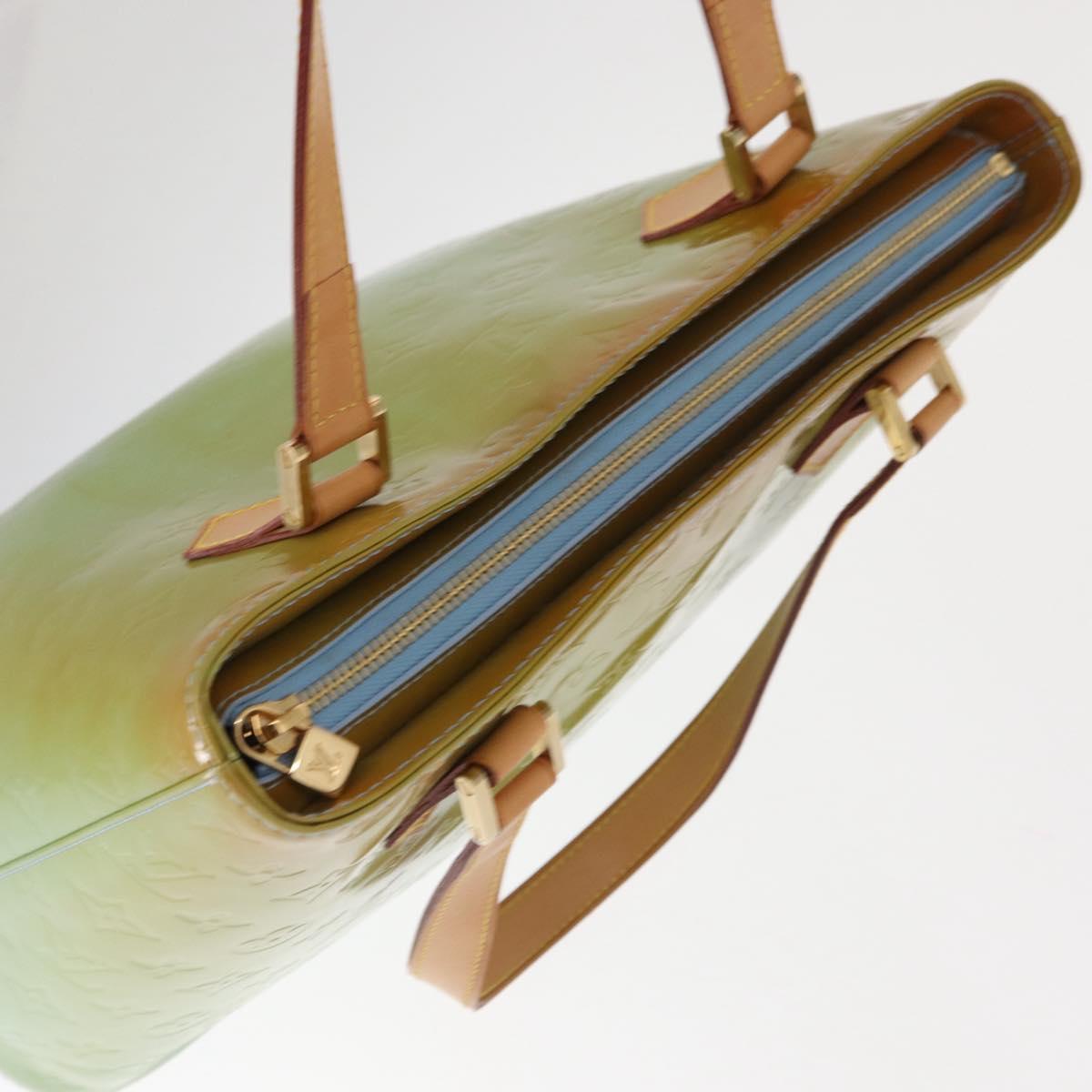 LOUIS VUITTON Monogram Vernis Houston Hand Bag Baby Blue M91005 LV Auth 157739