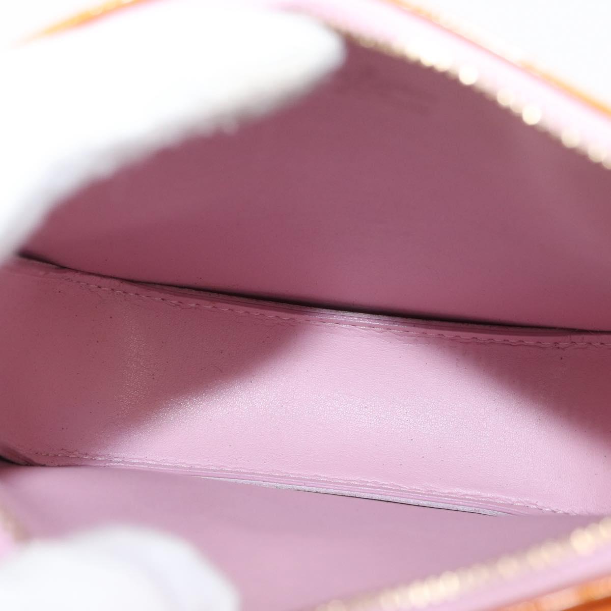 LOUIS VUITTON Monogram Vernis Motto Pouch Marshmallow Pink M91312 LV Auth 157744