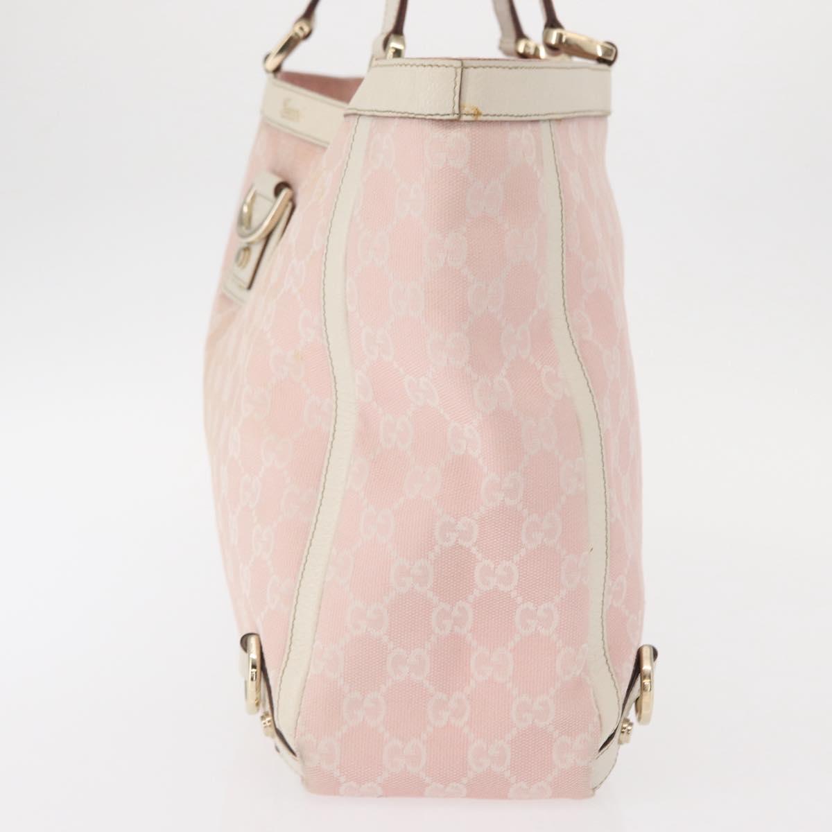 GUCCI GG Canvas Tote Bag Pink Gold 141472 Auth 157745