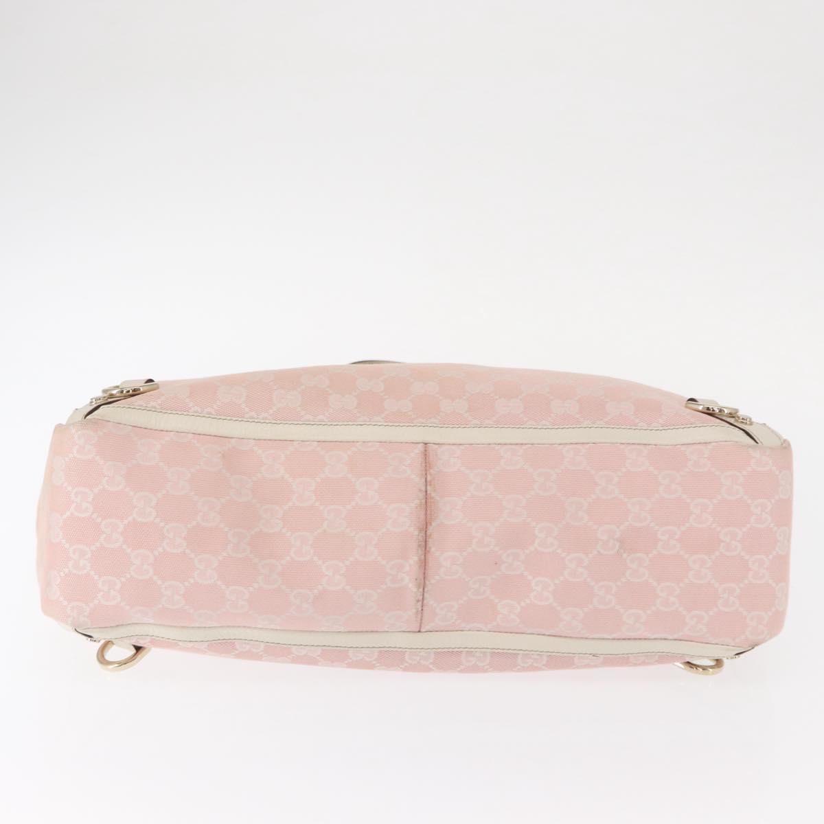 GUCCI GG Canvas Tote Bag Pink Gold 141472 Auth 157745