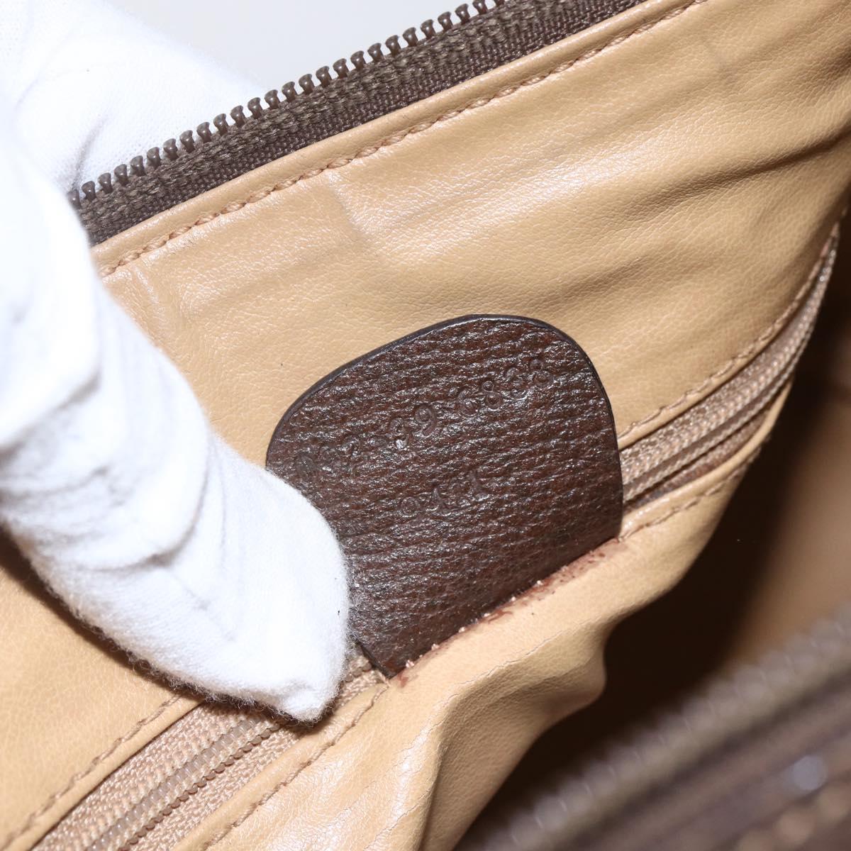 GUCCI GG Supreme Web Sherry Line Hand Bag PVC Beige Gold 002 39 6838 Auth 157749