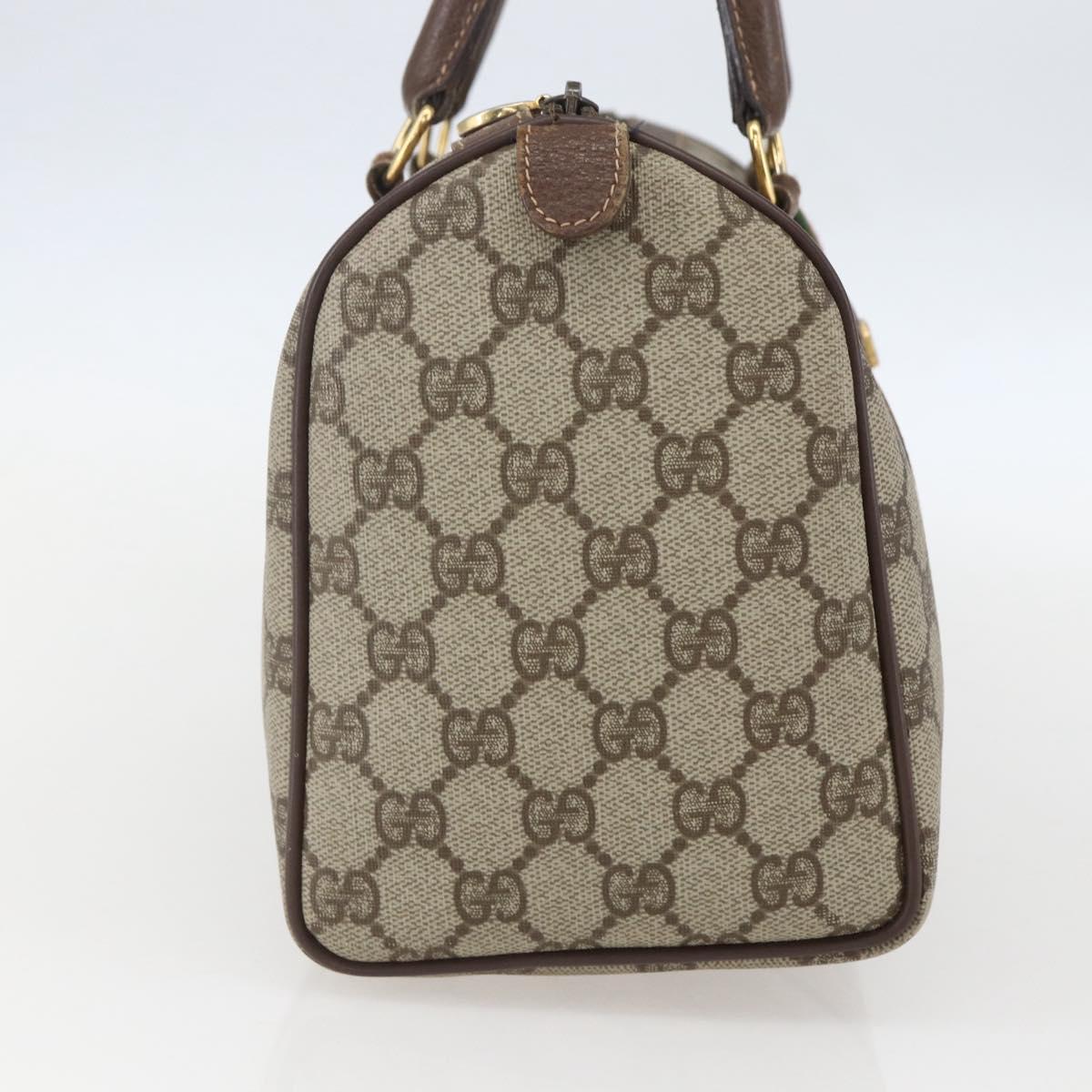 GUCCI GG Supreme Web Sherry Line Hand Bag PVC Beige Gold 002 39 6838 Auth 157749