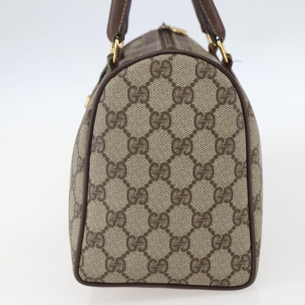 GUCCI GG Supreme Web Sherry Line Hand Bag PVC Beige Gold 002 39 6838 Auth 157749