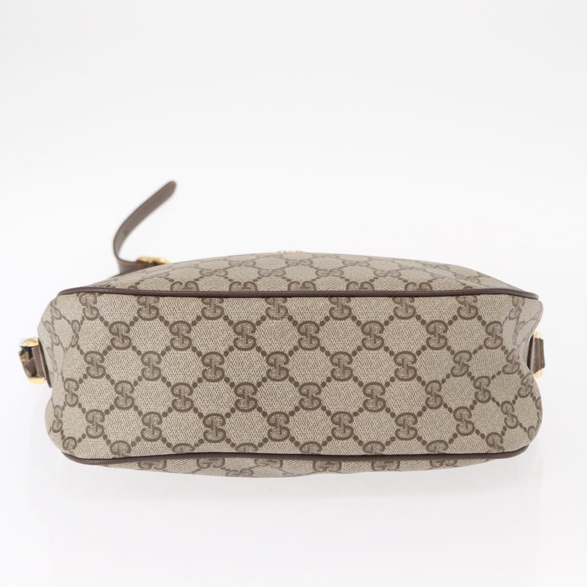 GUCCI GG Supreme Web Sherry Line Bag PVC Beige Gold 89 02 077 Auth 157750