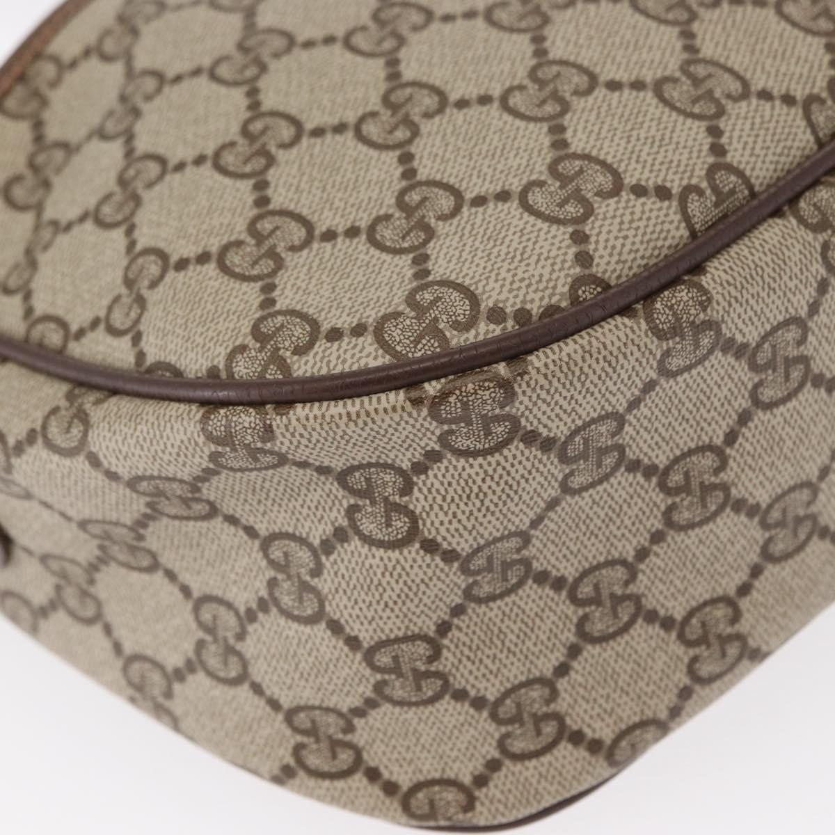 GUCCI GG Supreme Web Sherry Line Bag PVC Beige Gold 89 02 077 Auth 157750