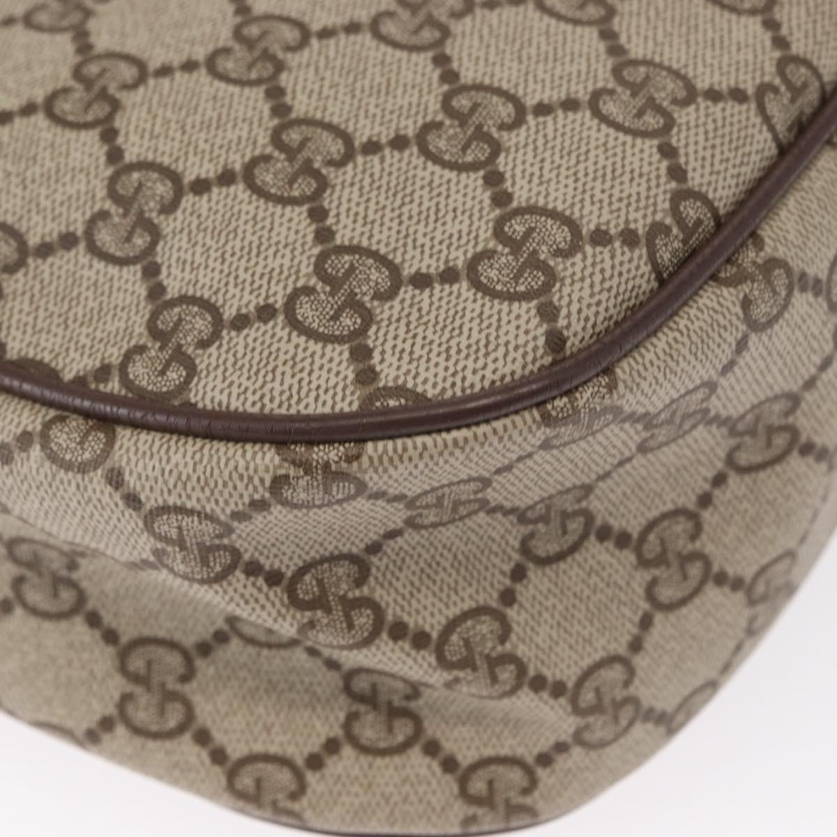 GUCCI GG Supreme Web Sherry Line Bag PVC Beige Gold 89 02 077 Auth 157750
