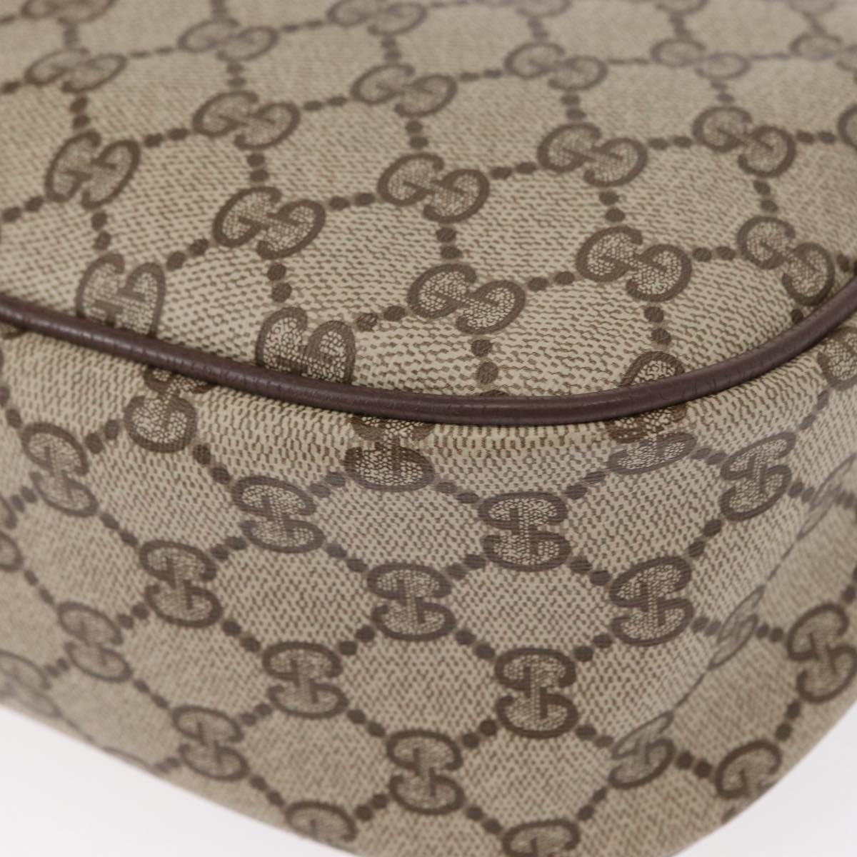 GUCCI GG Supreme Web Sherry Line Bag PVC Beige Gold 89 02 077 Auth 157750