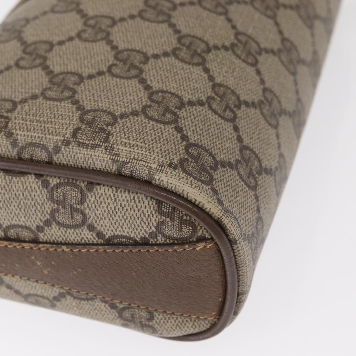 GUCCI GG Supreme Web Sherry Line Bag PVC Beige Gold 89 02 018 Auth 157752