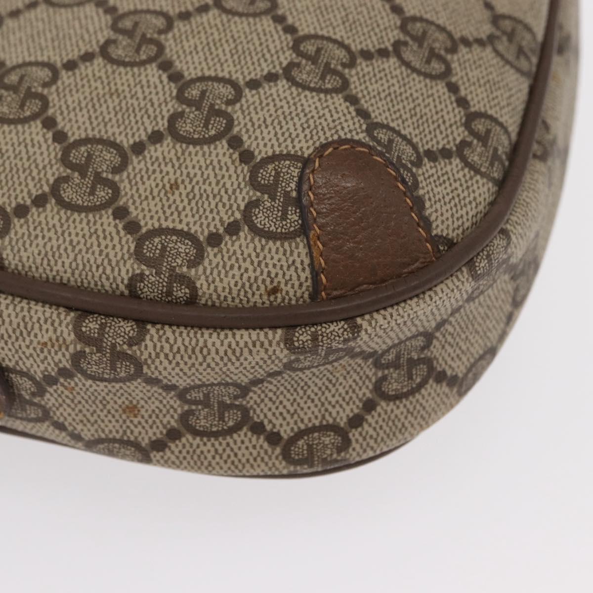 GUCCI GG Supreme Web Sherry Line Bag PVC Beige Gold 89 02 066 Auth 157753