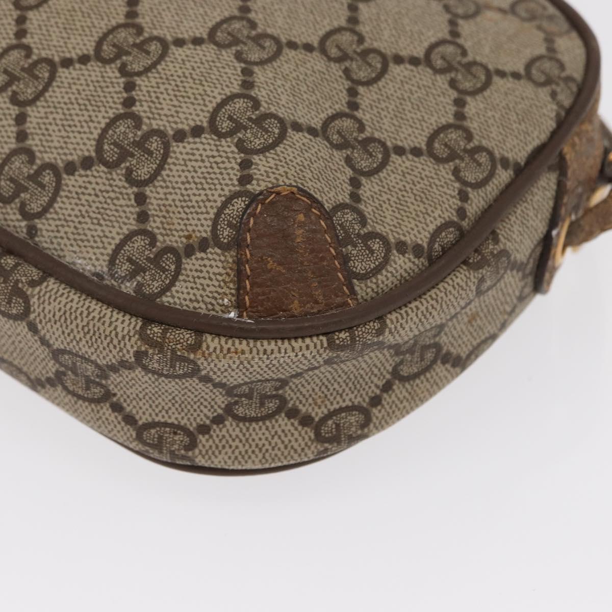 GUCCI GG Supreme Web Sherry Line Bag PVC Beige Gold 89 02 066 Auth 157753