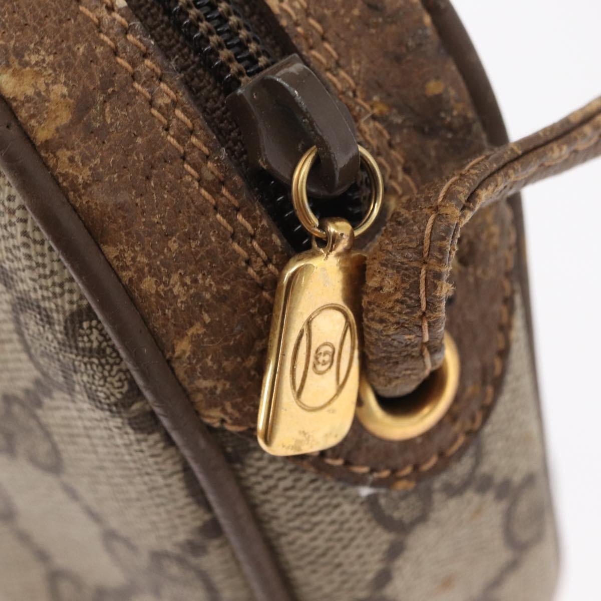 GUCCI GG Supreme Web Sherry Line Bag PVC Beige Gold 89 02 066 Auth 157753