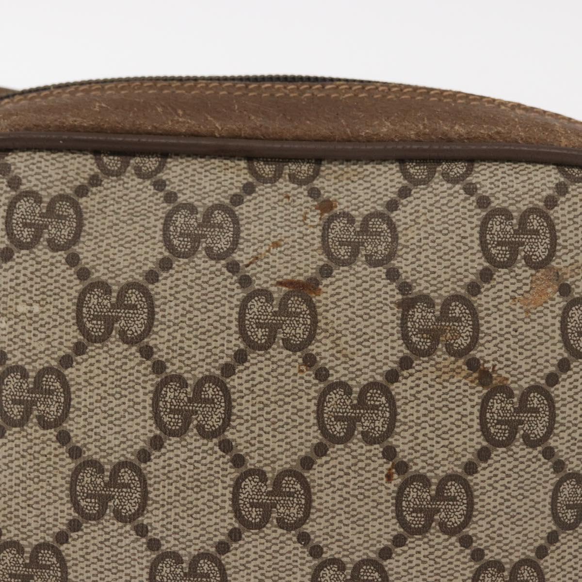 GUCCI GG Supreme Web Sherry Line Bag PVC Beige Gold 89 02 066 Auth 157753