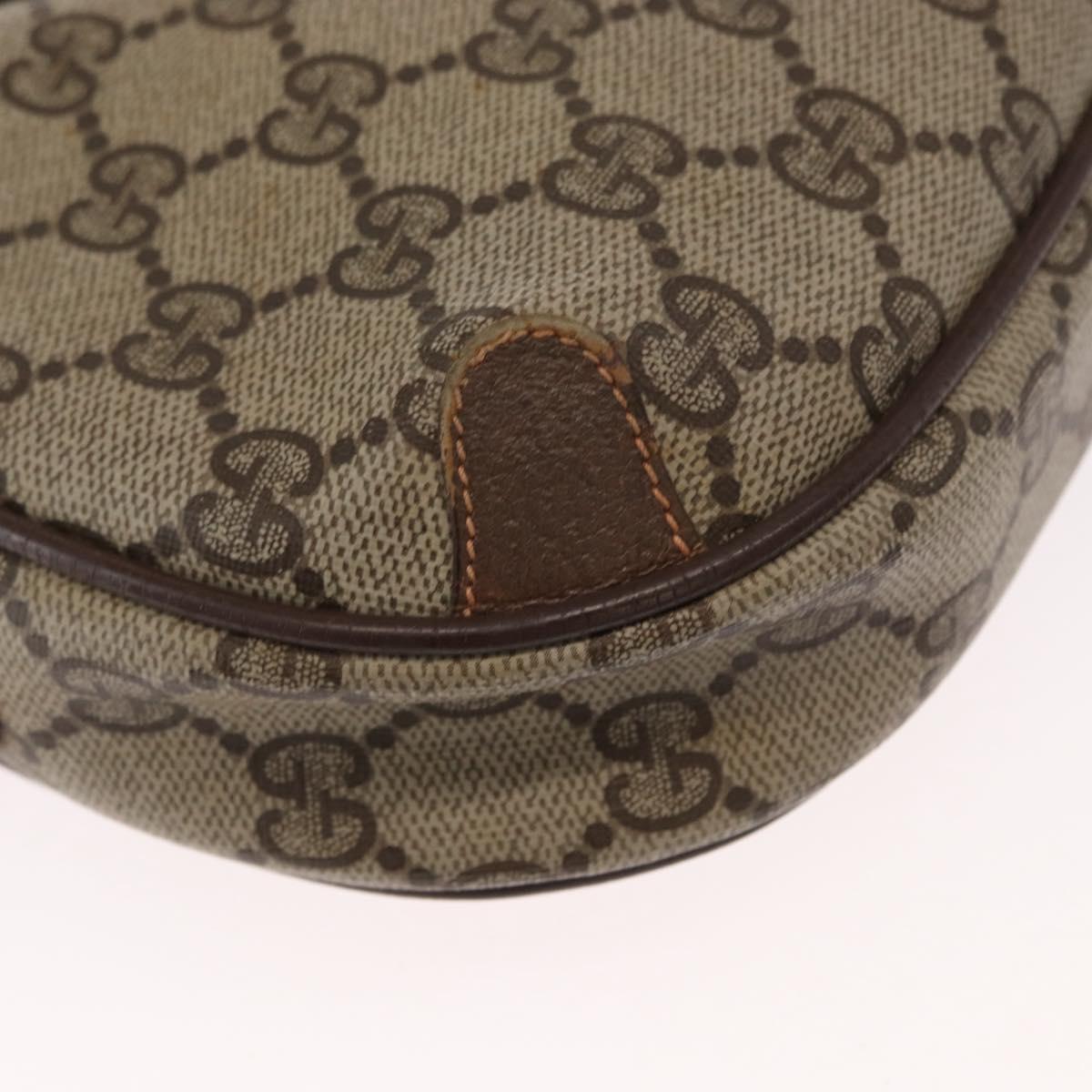 GUCCI GG Supreme Web Sherry Line Bag PVC Beige Gold 156 02 066 Auth 157754