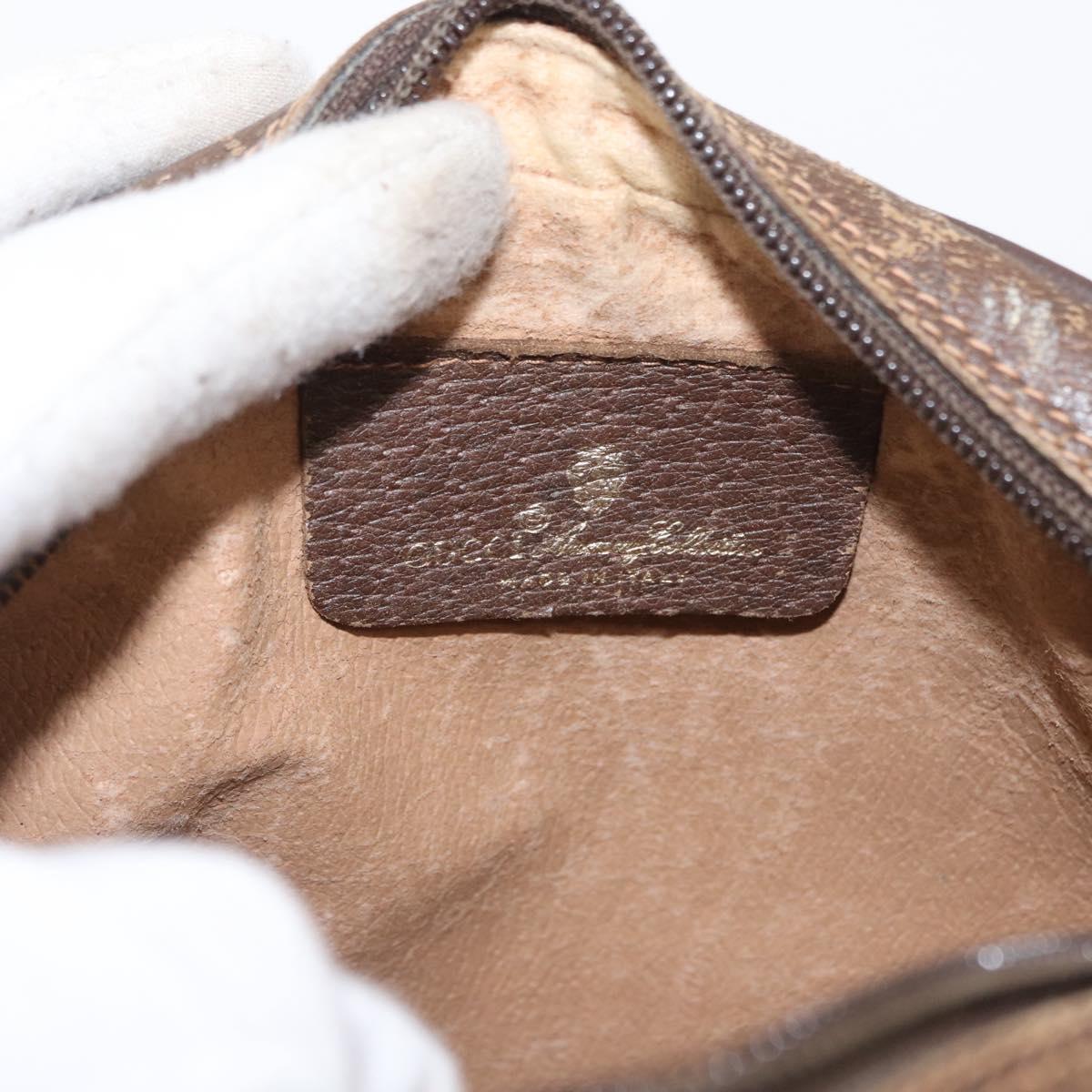 GUCCI GG Supreme Web Sherry Line Bag PVC Beige Gold 156 02 066 Auth 157754