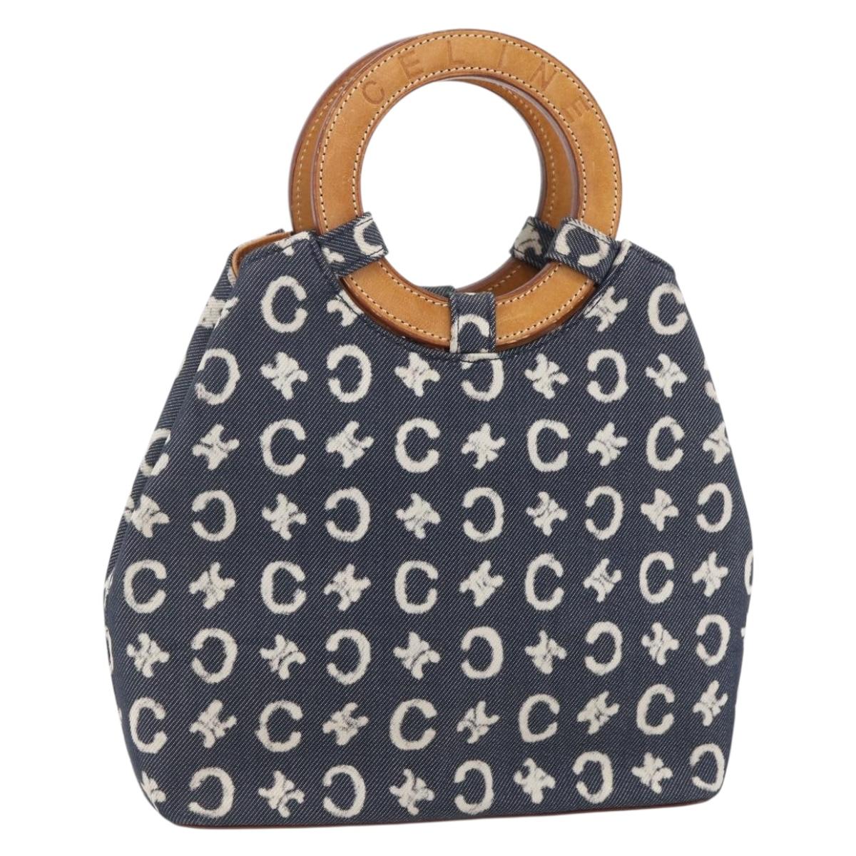 CELINE C Macadam Canvas Hand Bag Blue Auth 157772V