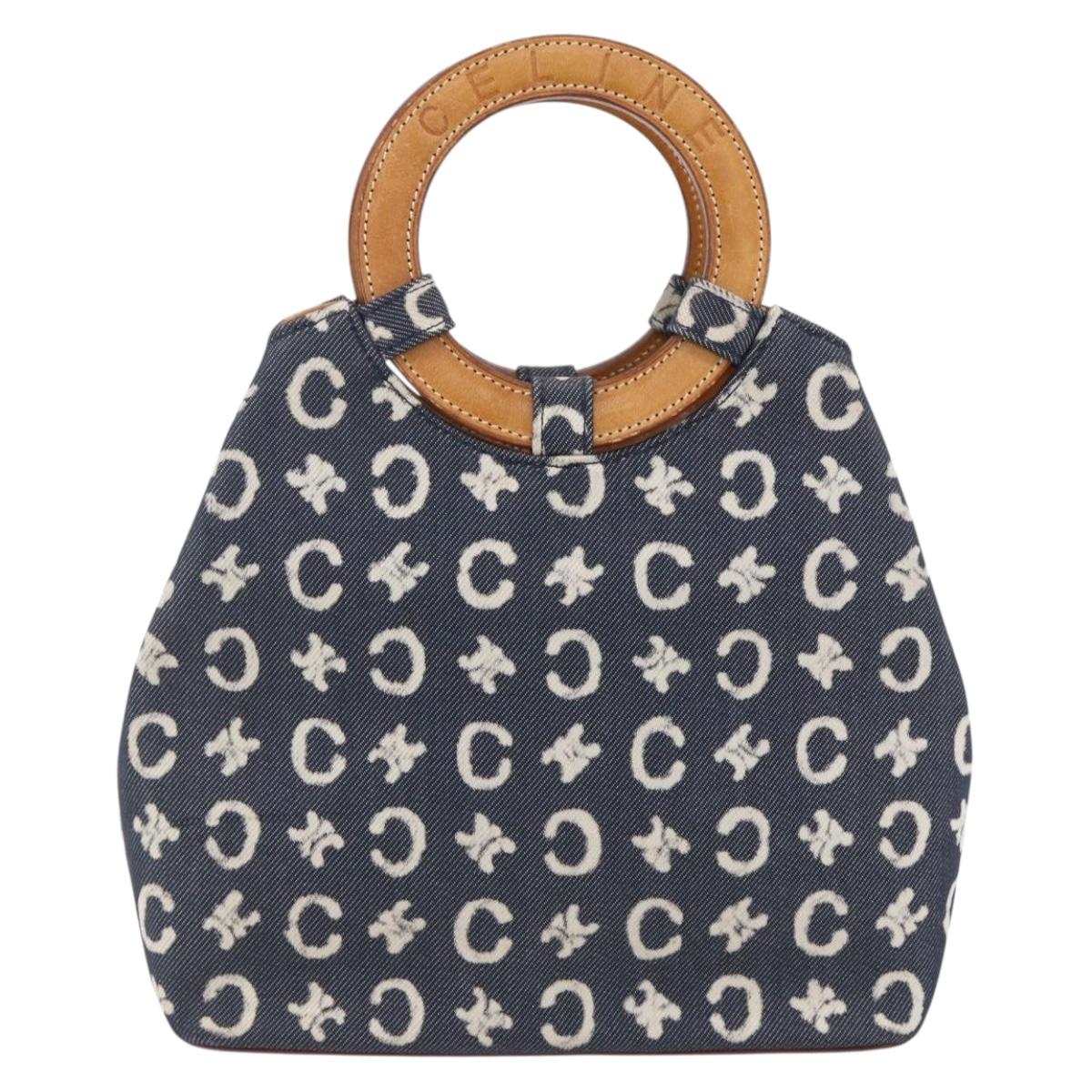 CELINE C Macadam Canvas Hand Bag Blue Auth 157772V