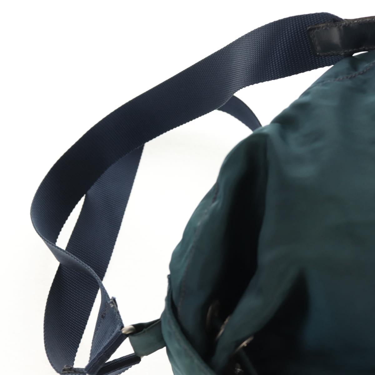 PRADA Backpack Nylon Blue Silver Auth 157773
