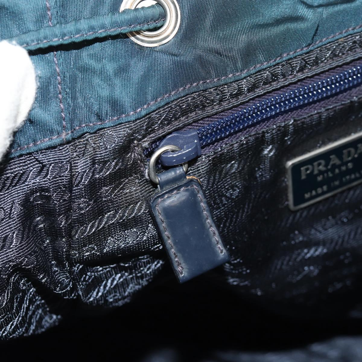 PRADA Backpack Nylon Blue Silver Auth 157773