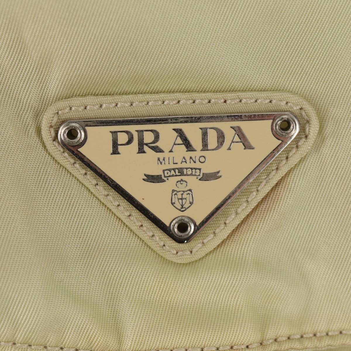 PRADA Backpack Nylon Beige Silver Auth 157776