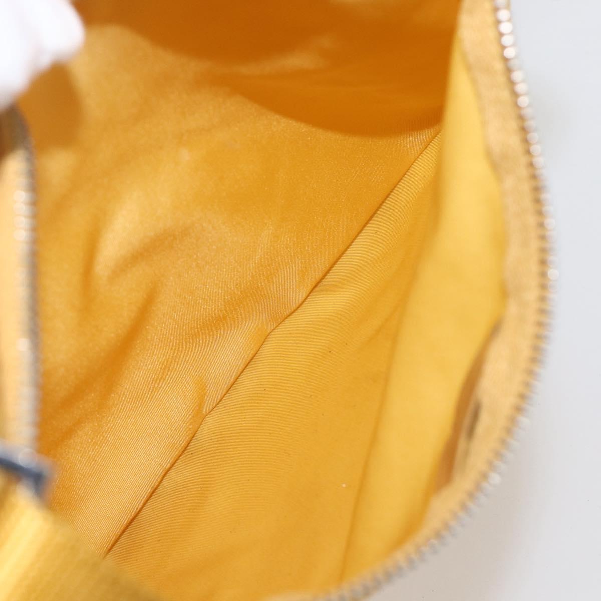 PRADA Shoulder Bag Nylon Yellow Silver Auth 157780