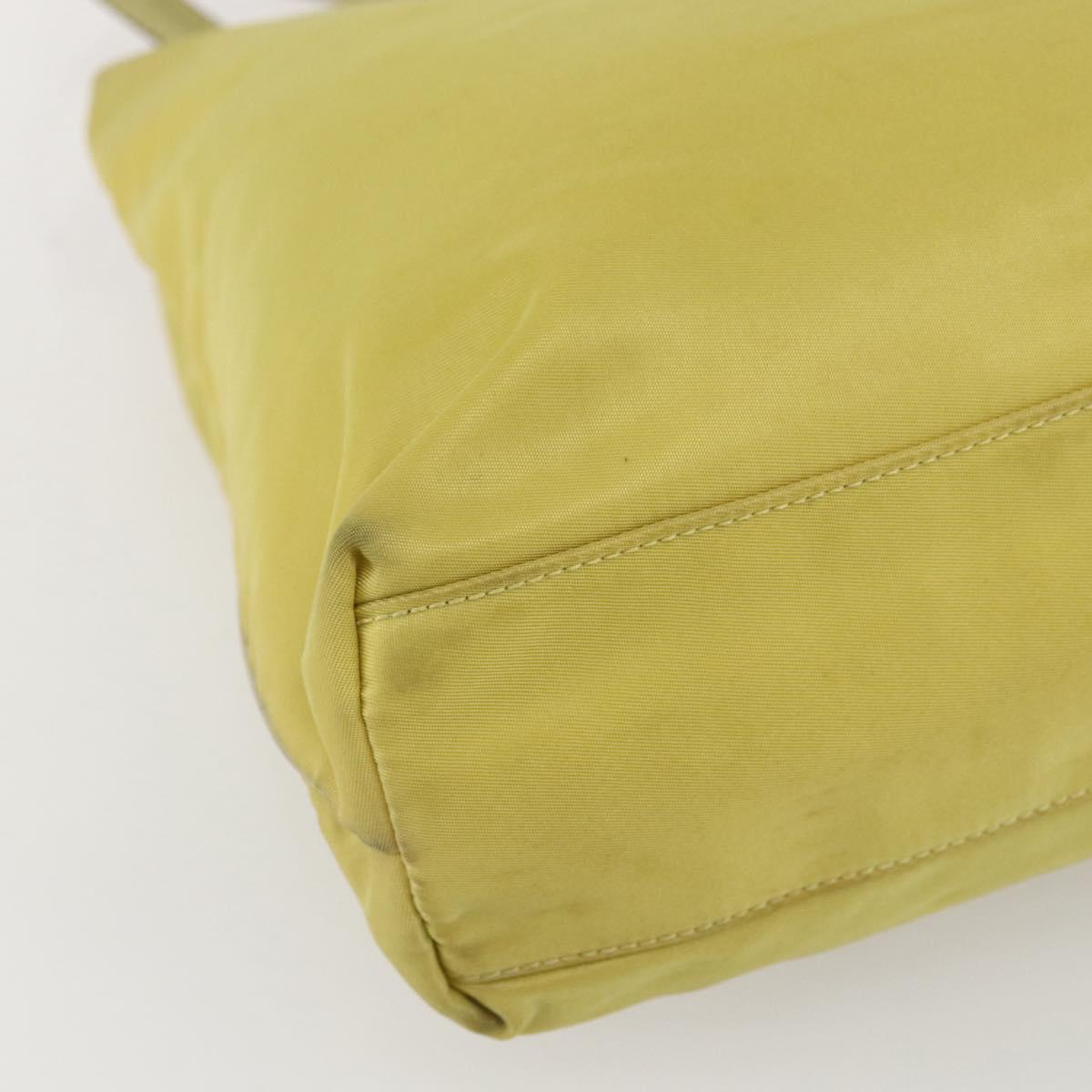 PRADA Tote Bag Nylon Yellow Gold Auth 157782