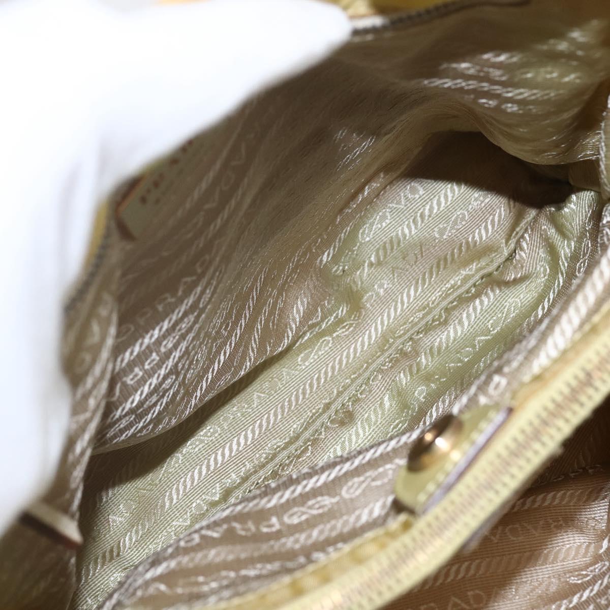 PRADA Tote Bag Nylon Yellow Gold Auth 157782