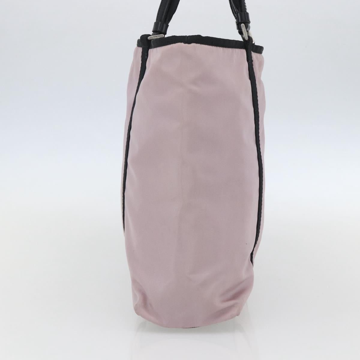 PRADA Tote Bag Nylon Pink Silver Auth 157783