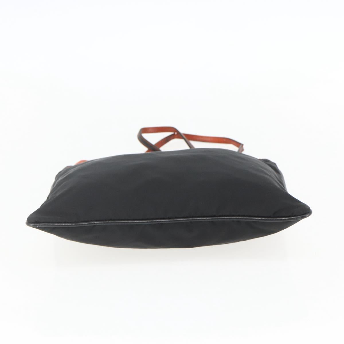 PRADA Tote Bag Nylon Black Silver Auth 157784