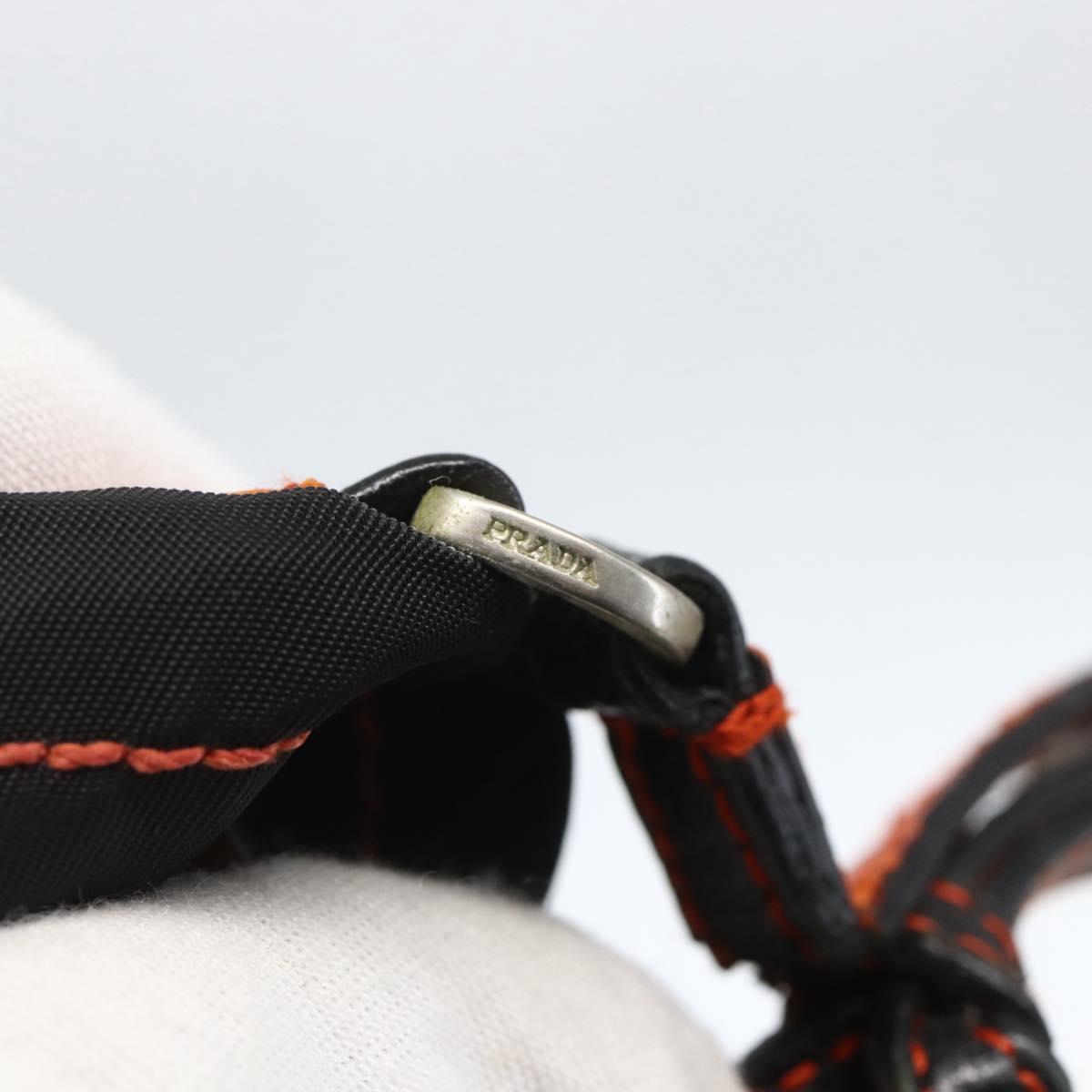 PRADA Tote Bag Nylon Black Silver Auth 157784