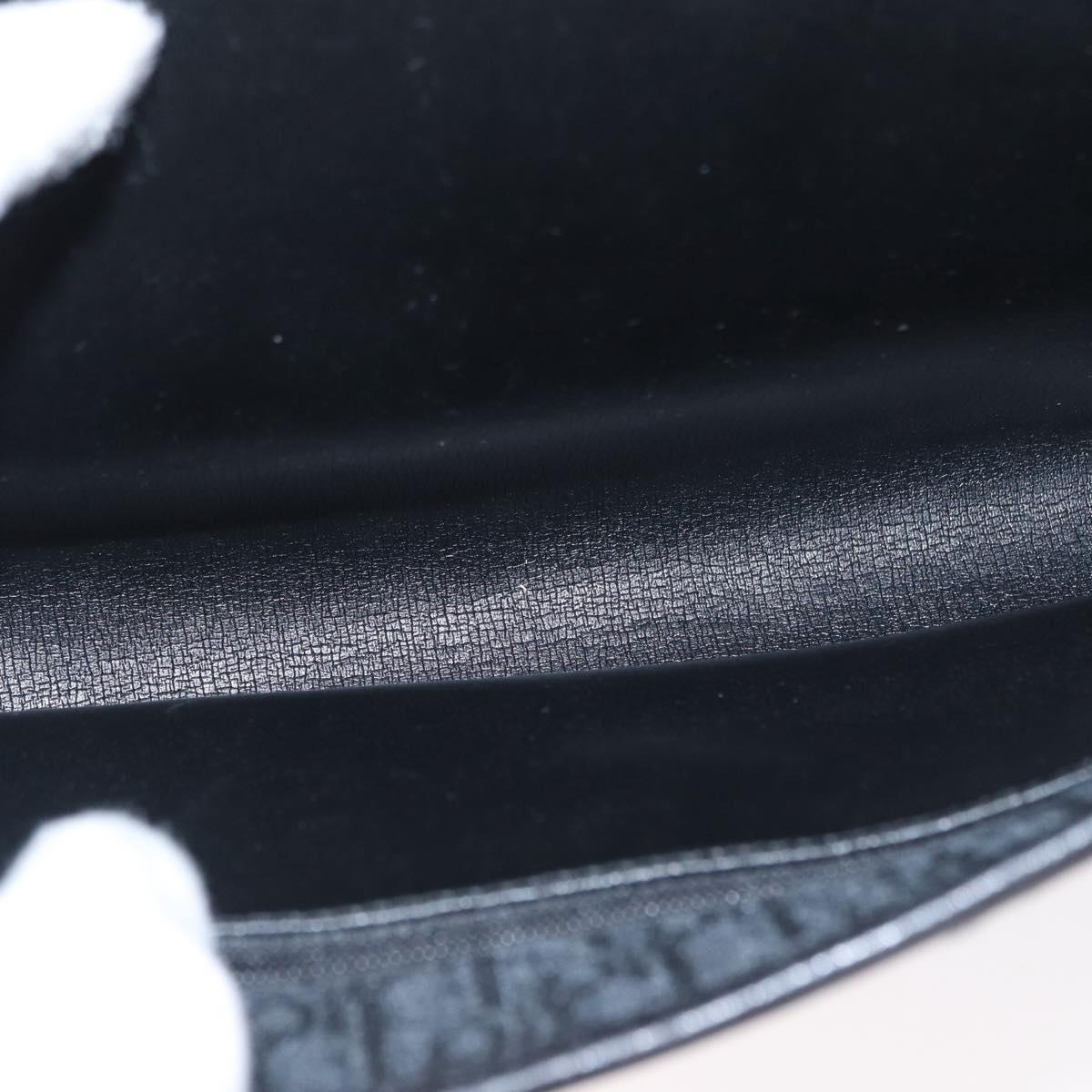 Christian Dior Trotter Canvas Chain Shoulder Bag Black Gold Auth 157803