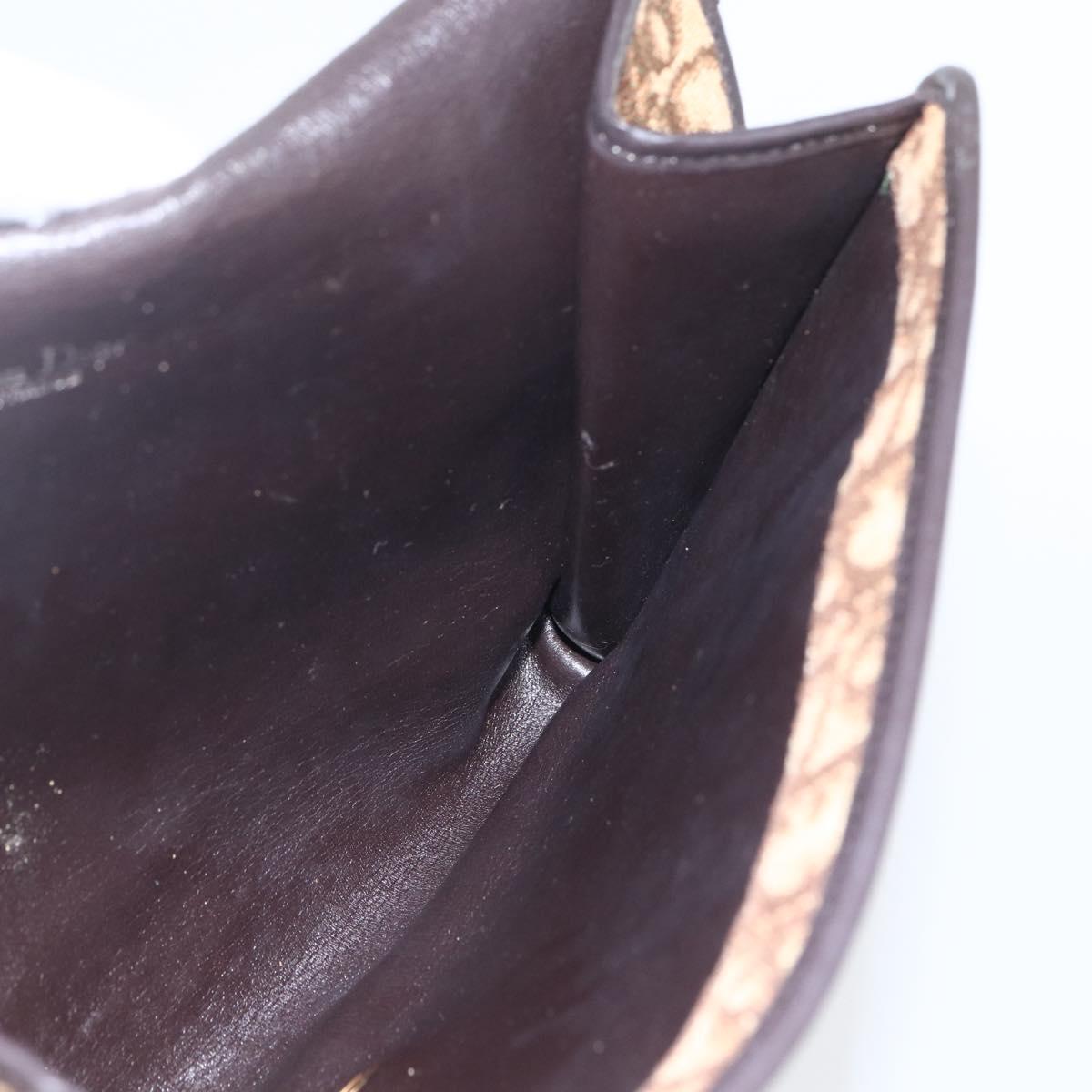 Christian Dior Trotter Canvas Shoulder Bag Beige Gold Auth 157805