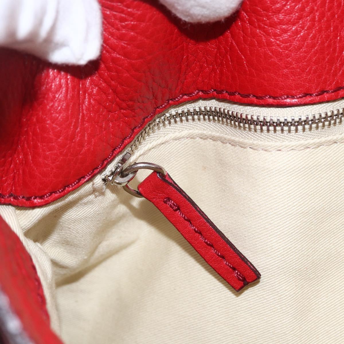 Chloe Paddington Shoulder Bag Leather Red Gold Auth 157807V