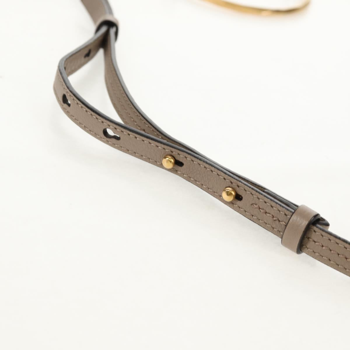 Chloe Nile Medium Bracelet Shoulder Bag Leather Beige Gold Auth 157808