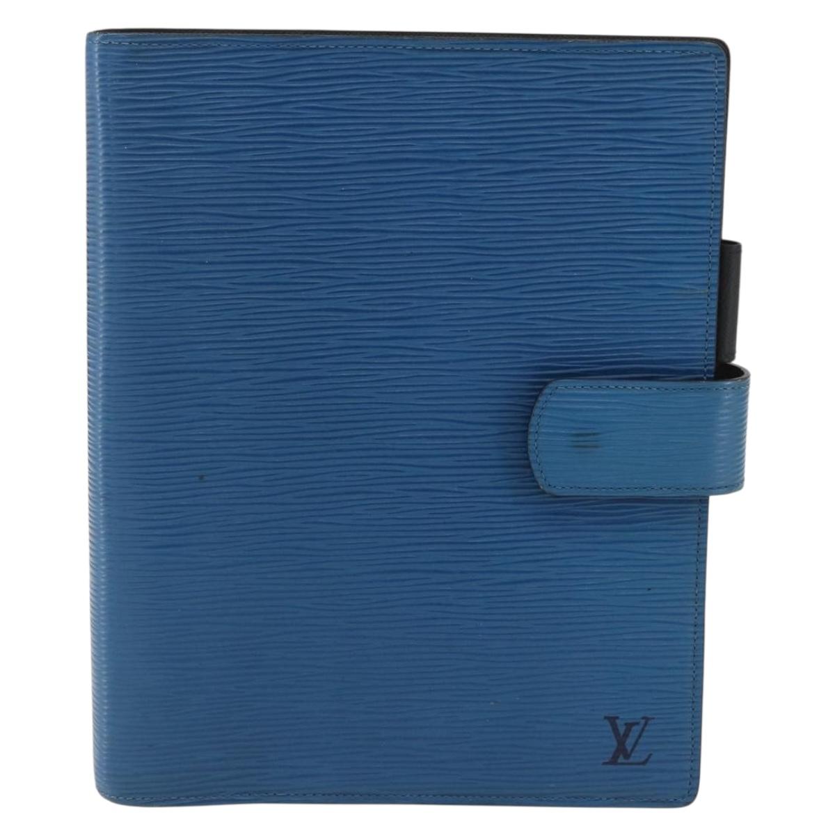 LOUIS VUITTON Epi Agenda GM Day Planner Cover Blue R20065 LV Auth 157809