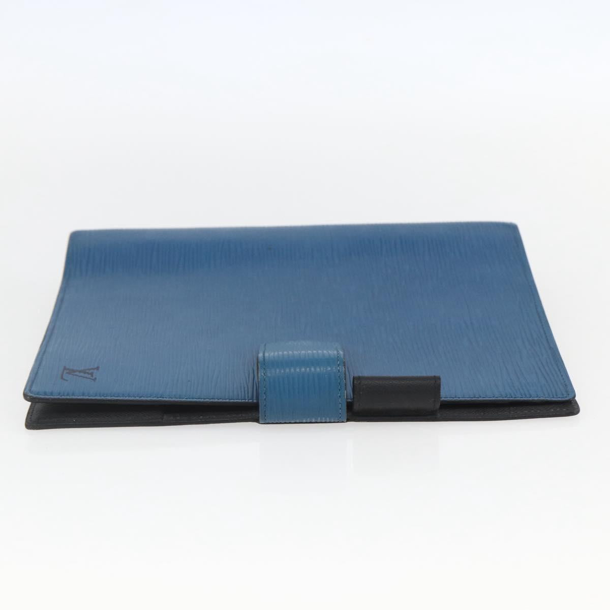 LOUIS VUITTON Epi Agenda GM Day Planner Cover Blue R20065 LV Auth 157809