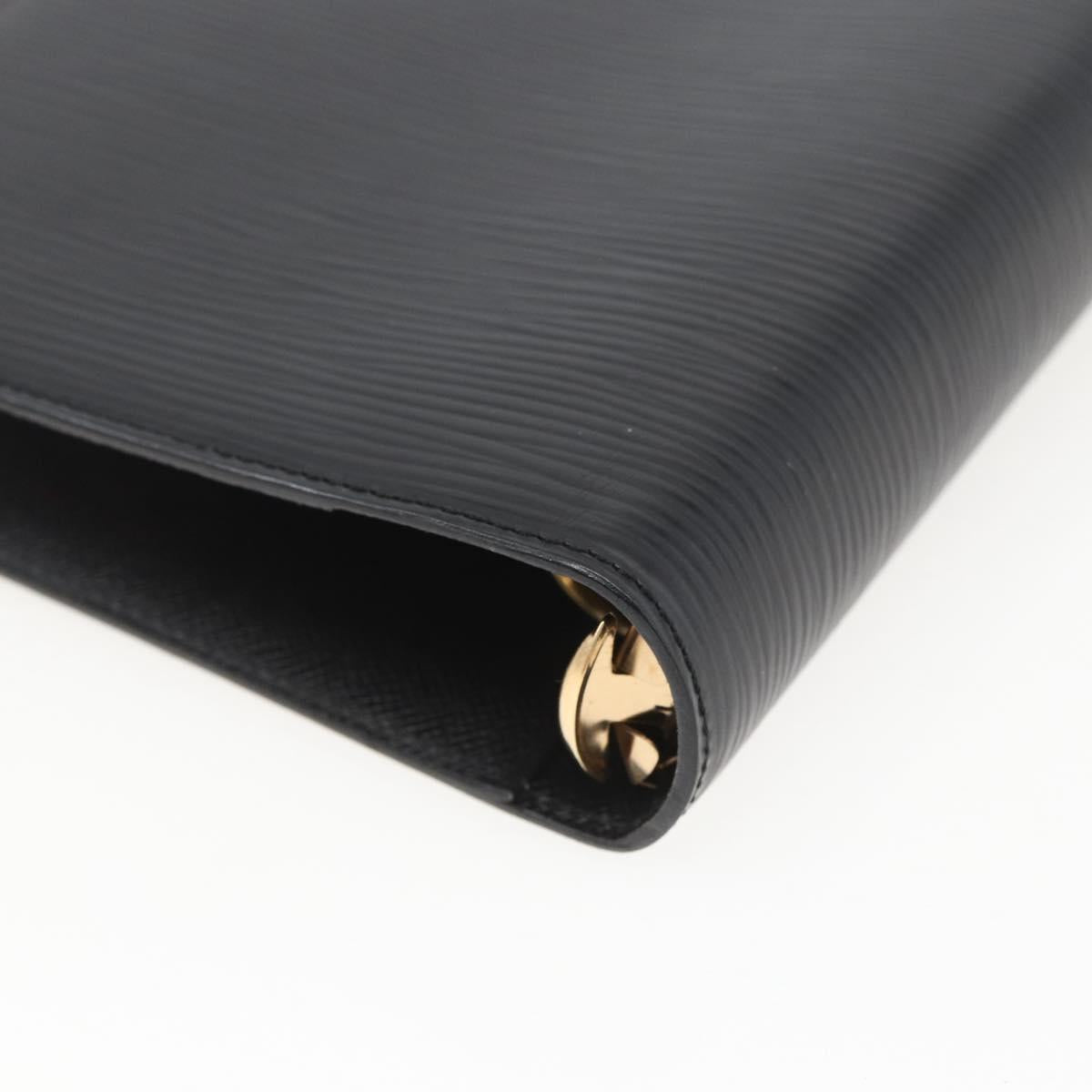 LOUIS VUITTON Epi Agenda MM Day Planner Cover Black R20042 LV Auth 157811