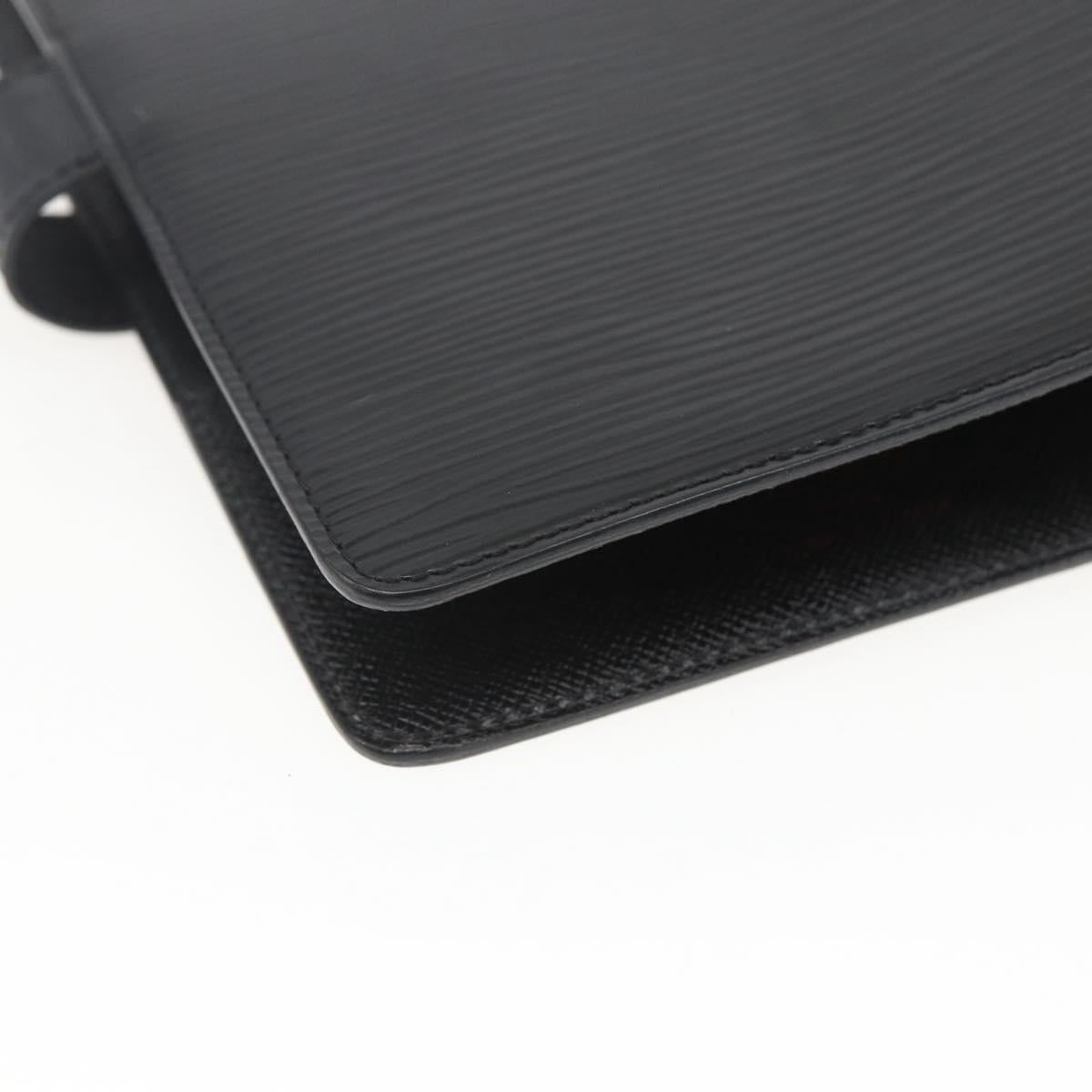 LOUIS VUITTON Epi Agenda MM Day Planner Cover Black R20042 LV Auth 157811