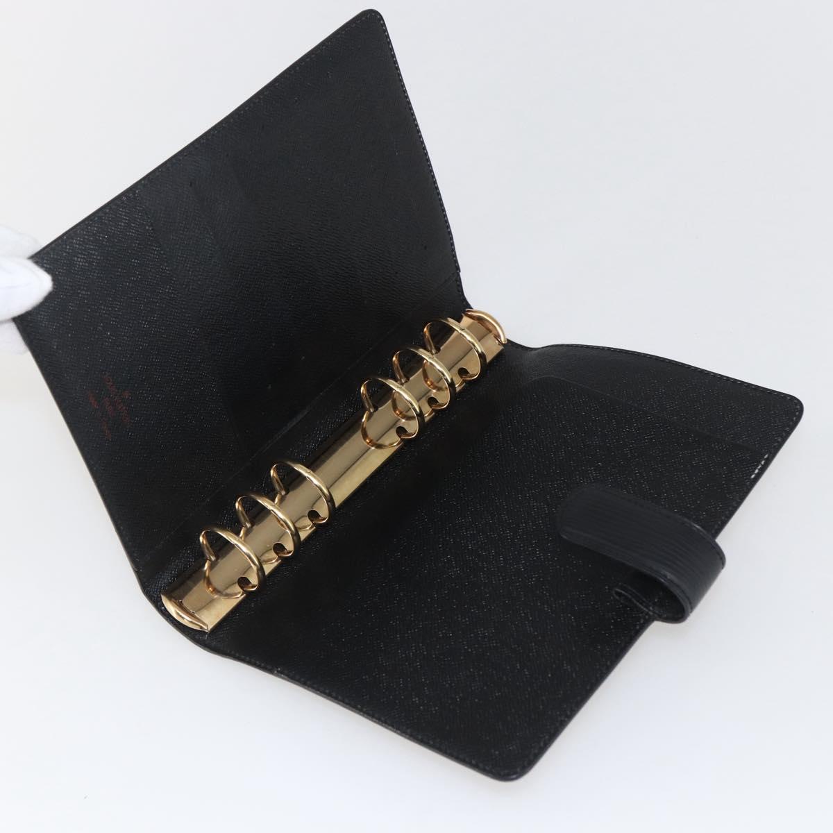 LOUIS VUITTON Epi Agenda MM Day Planner Cover Black R20042 LV Auth 157811