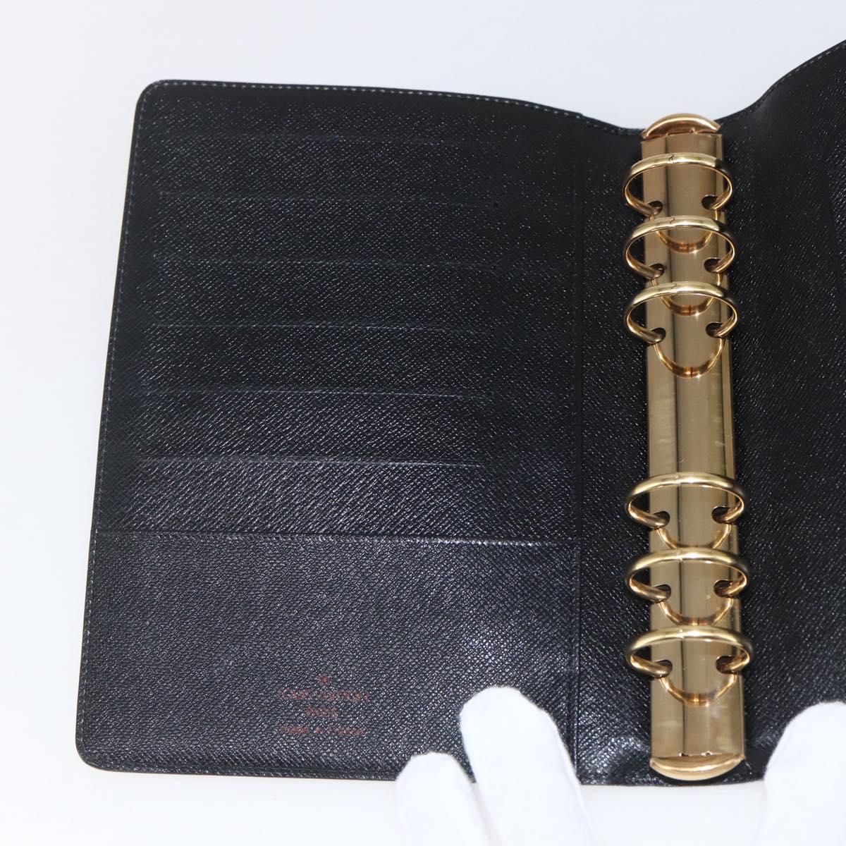 LOUIS VUITTON Epi Agenda MM Day Planner Cover Black R20042 LV Auth 157811