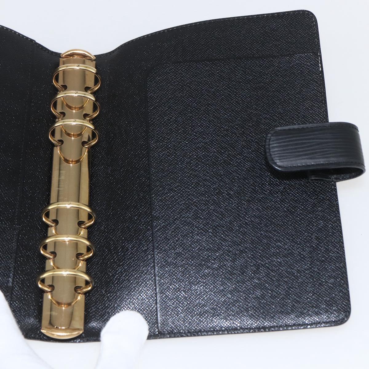 LOUIS VUITTON Epi Agenda MM Day Planner Cover Black R20042 LV Auth 157811