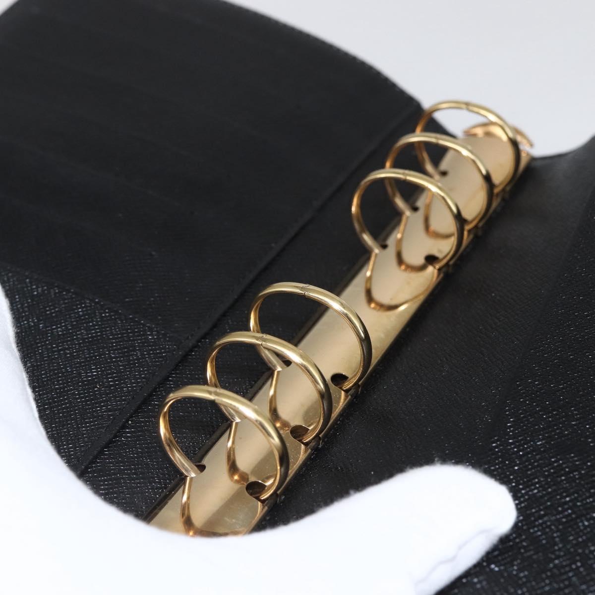 LOUIS VUITTON Epi Agenda MM Day Planner Cover Black R20042 LV Auth 157811