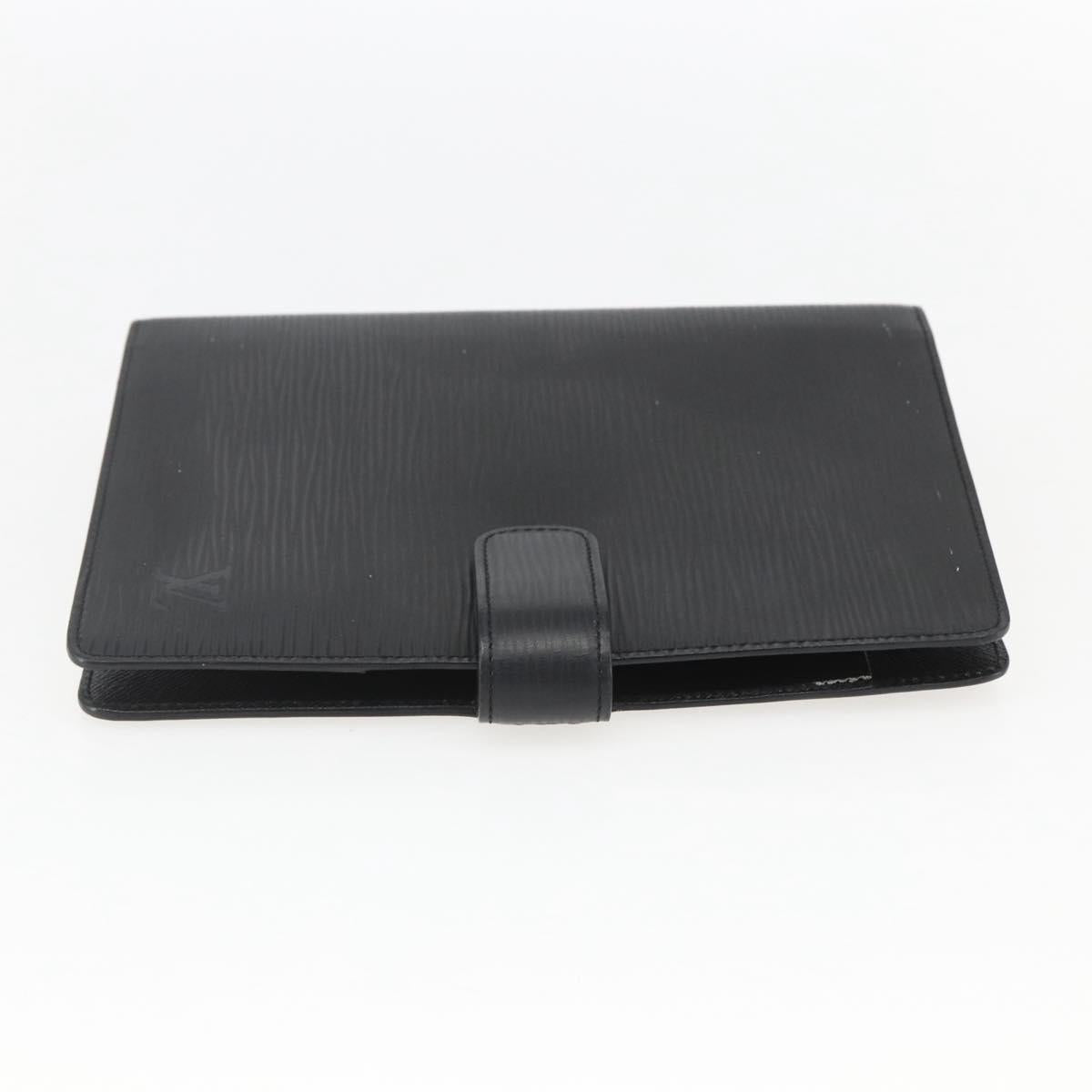 LOUIS VUITTON Epi Agenda MM Day Planner Cover Black R20042 LV Auth 157811