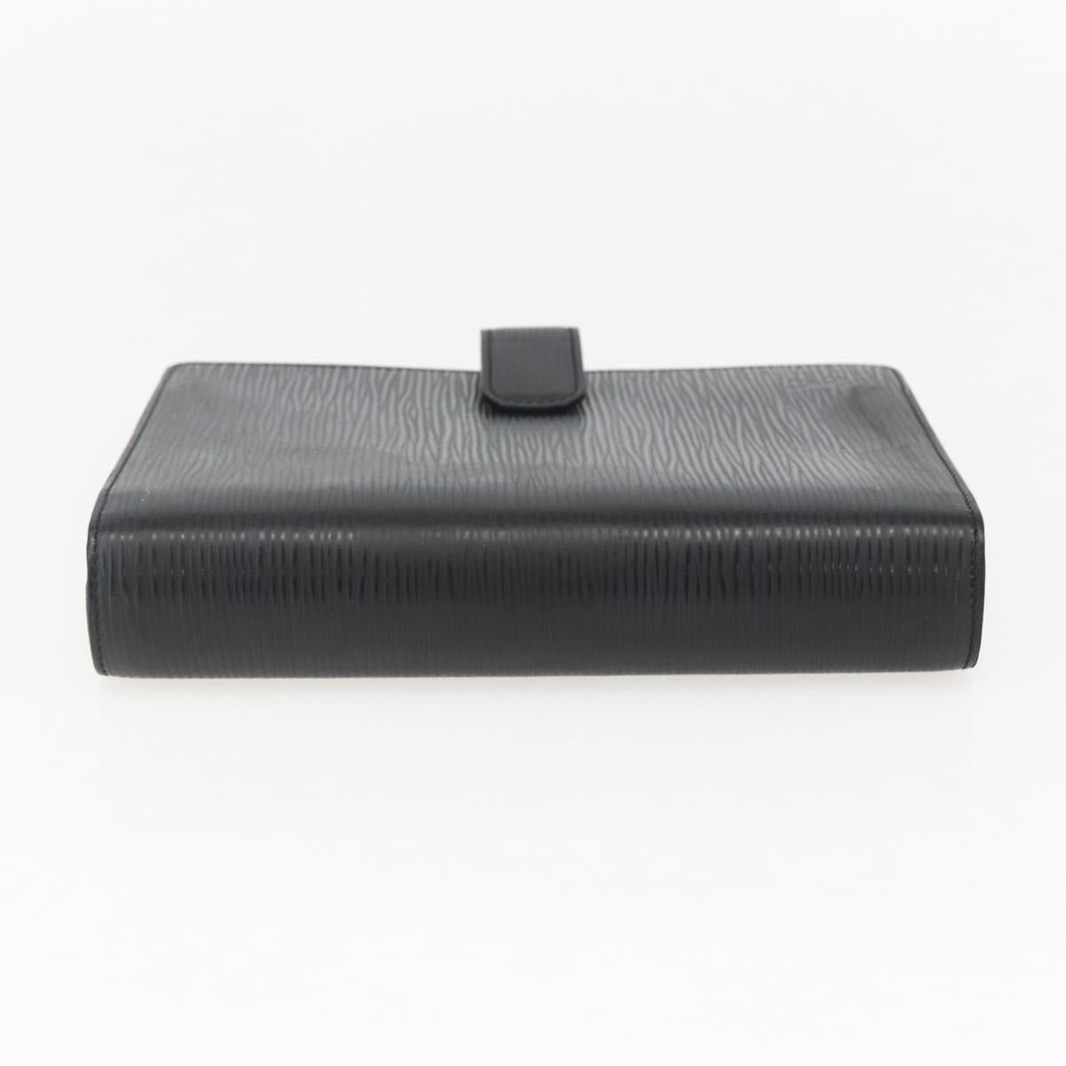 LOUIS VUITTON Epi Agenda MM Day Planner Cover Black R20042 LV Auth 157811