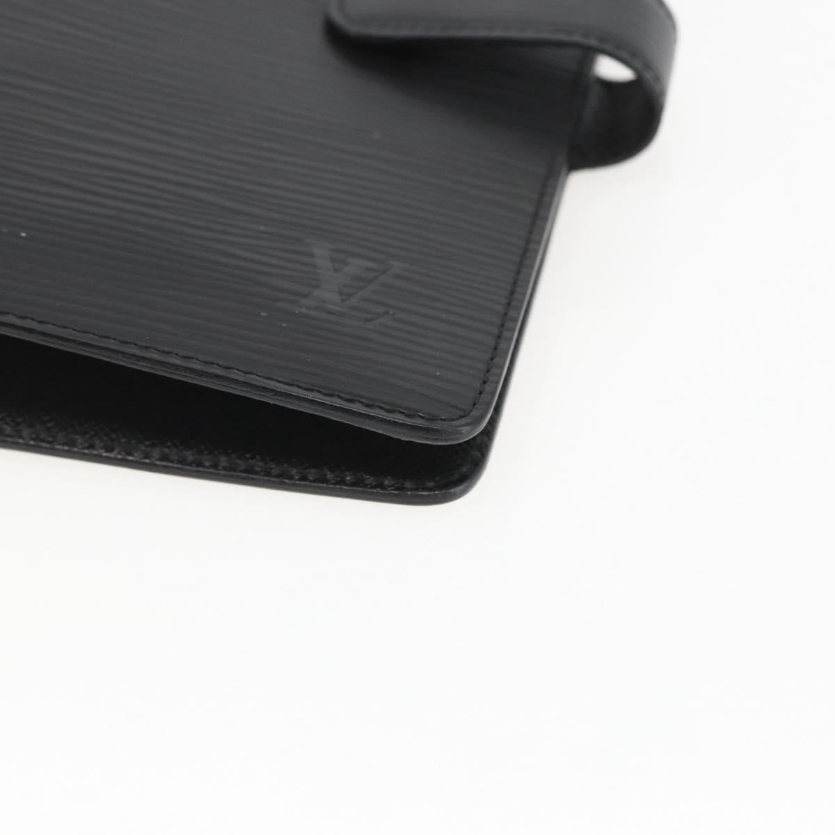LOUIS VUITTON Epi Agenda MM Day Planner Cover Black R20042 LV Auth 157811