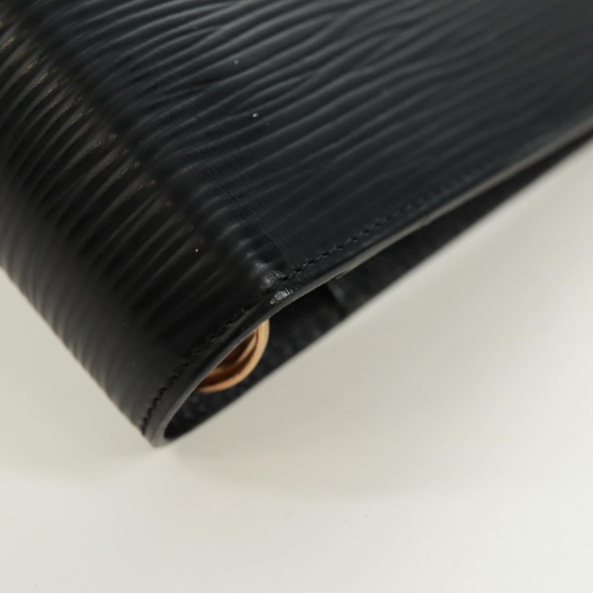 LOUIS VUITTON Epi Agenda MM Day Planner Cover Black R20042 LV Auth 157811