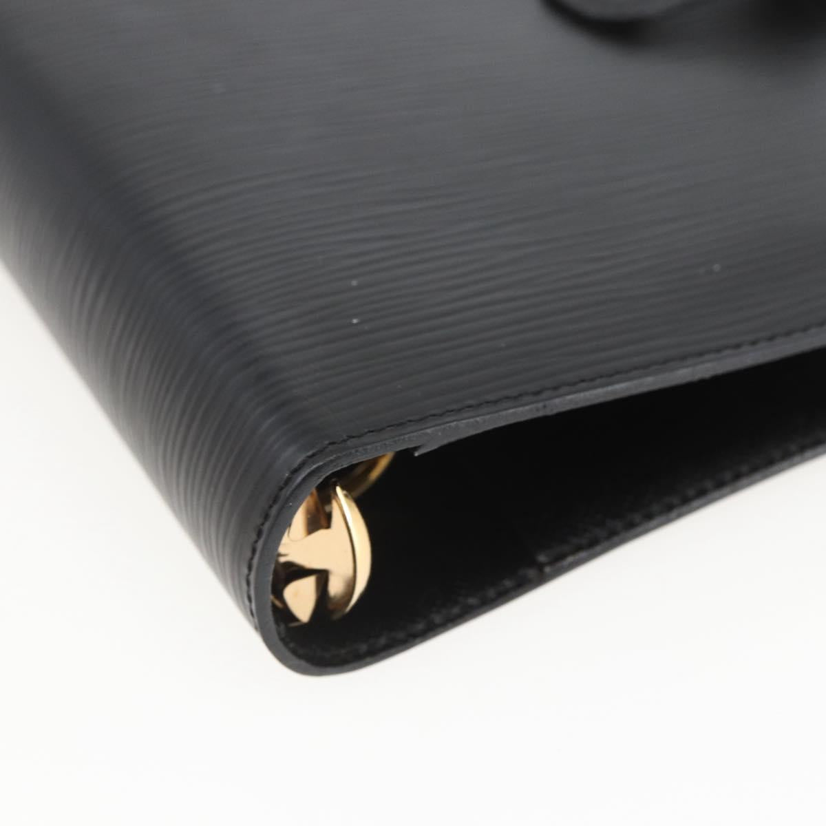 LOUIS VUITTON Epi Agenda MM Day Planner Cover Black R20042 LV Auth 157811