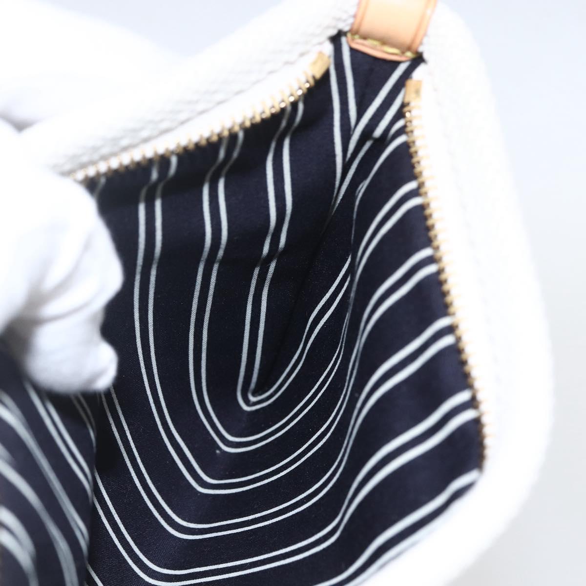 LOUIS VUITTON Antigua Pochette Platform PM Pouch White M40069 LV Auth 157812V